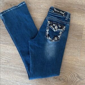 Rodeo Girls Bling Pocket Jeans Size 14 Bootcut Western Stretch Denim